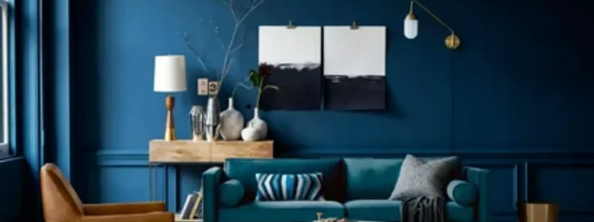 Комбинирование обоев и краски: делим высоту цветом