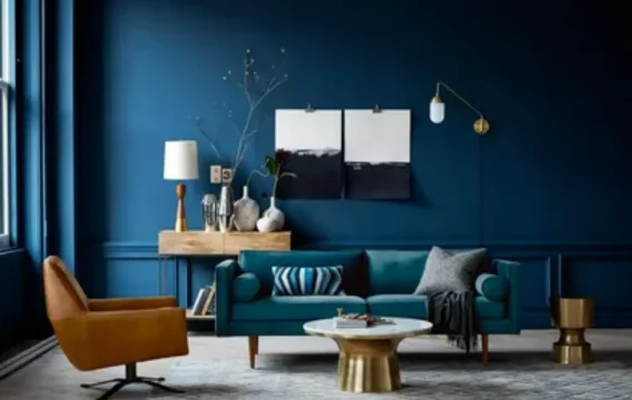 Комбинирование обоев и краски: делим высоту цветом