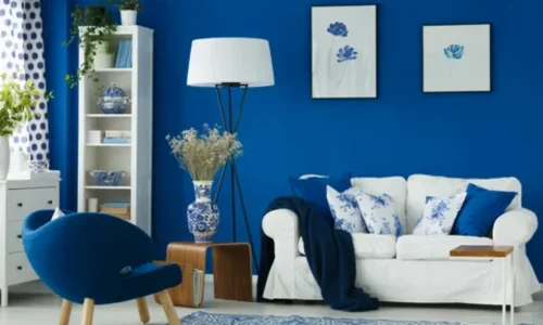 Комбинирование обоев и краски: делим высоту цветом